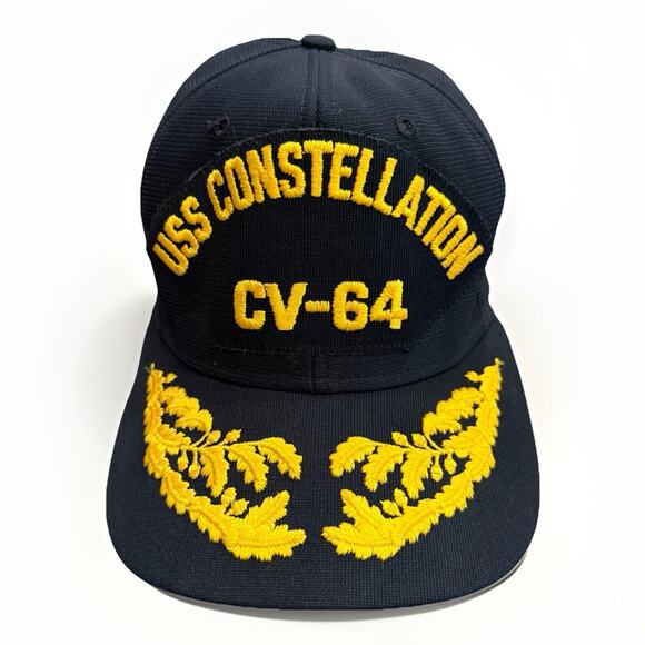 Vintage New Era Pro Model Navy USS Constellation CV-64 SnapBack Hat Size S/M USA - Picture 1 of 8